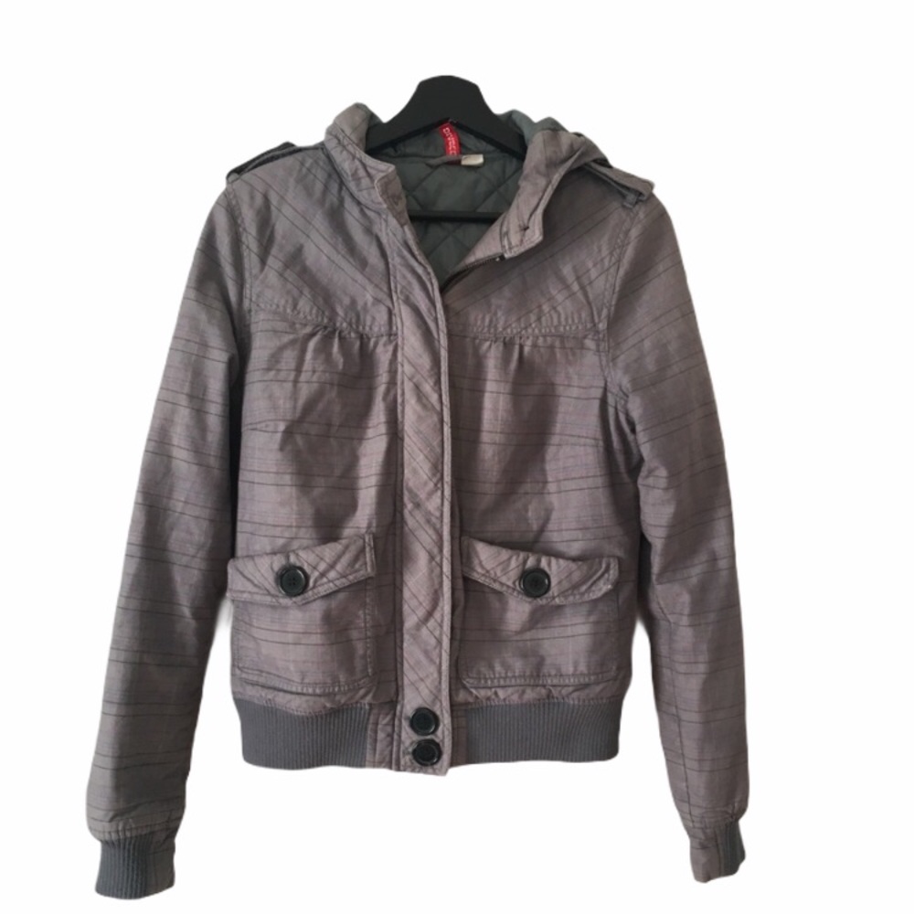 Divided H&M Gray Plaid Jacket Small